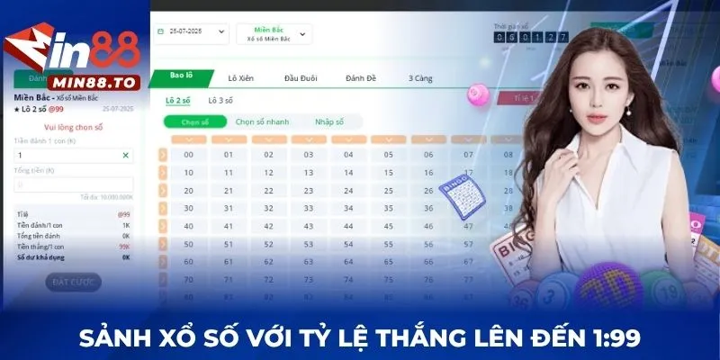 Sảnh xổ số với tỷ lệ thắng lên đến 1:99